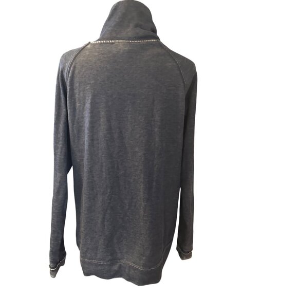 Green Tea gray mockneck sweatshirt size S - Picture 2 of 6